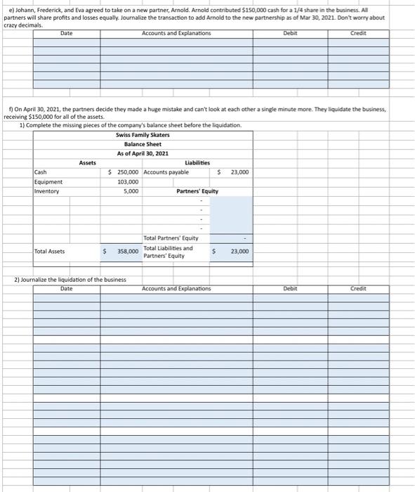 Solved Problem 2. Various partnership transactions Johann, | Chegg.com