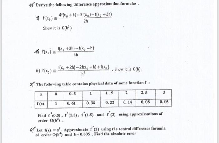 Solved Numerical Analysis (2) HomeWork 1 » Use the forward | Chegg.com
