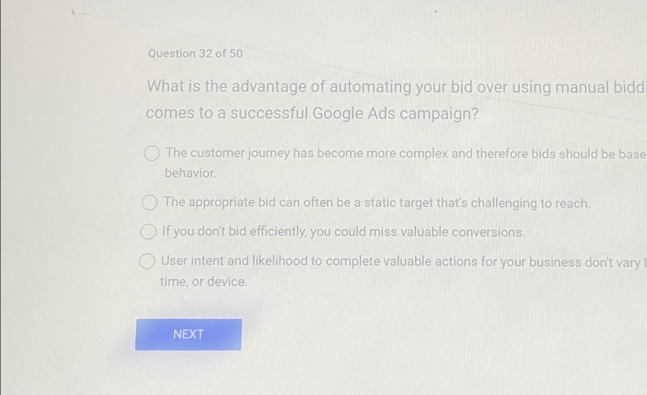 Solved Question 32 ﻿of 50What is the advantage of automating 