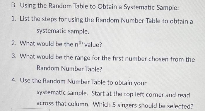 Solved Sample #3: Random Number Table Sampling Problem 200 | Chegg.com