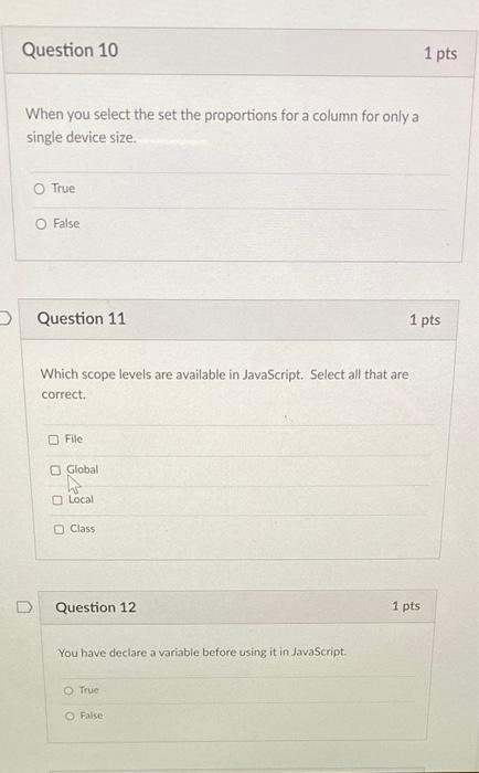 Solved Question 10 1 pts When you select the set the | Chegg.com