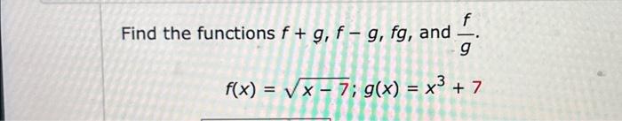 Solved Let Fxx33 And Gxx2−8 Find The Rule For The 7342