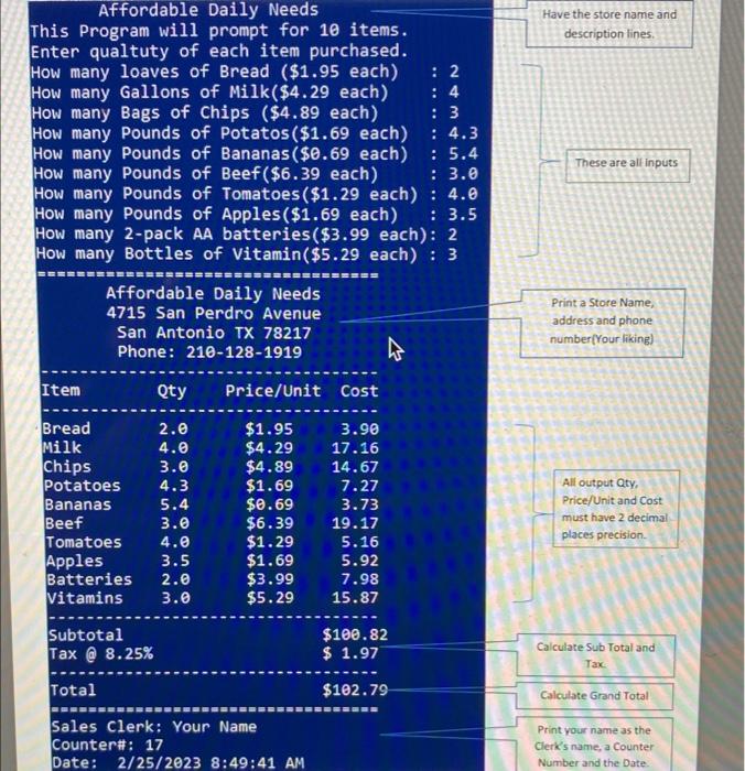 Write a complete PowerShell script to print a receipt | Chegg.com