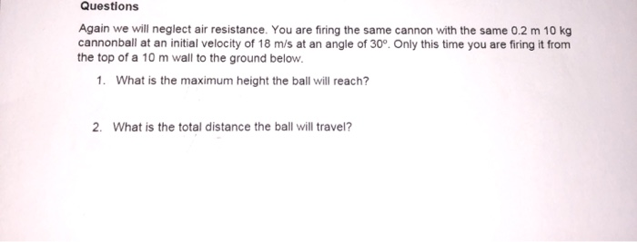 Solved Experiment Open the projectile Motion simulation and | Chegg.com