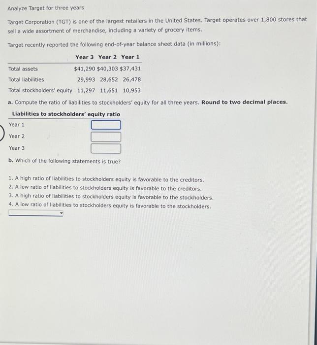 Analyze Target for three years
Target Corporation (TGT) is one of the largest retailers in the United States. Target operates