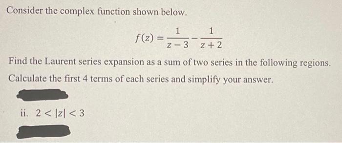 Solved Consider The Complex Function Shown Below