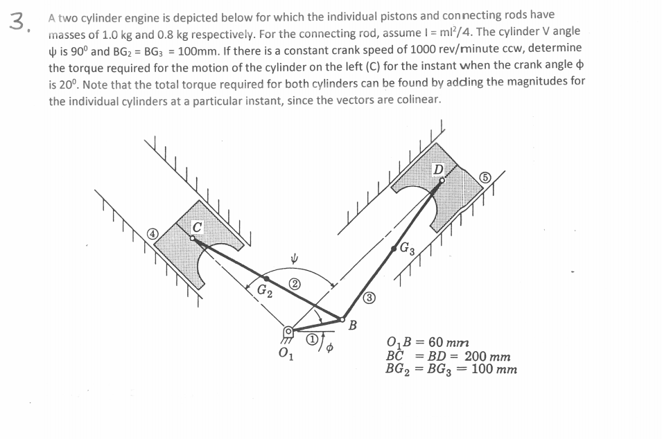 Solved A two cylinder engine is depicted below for which the | Chegg.com