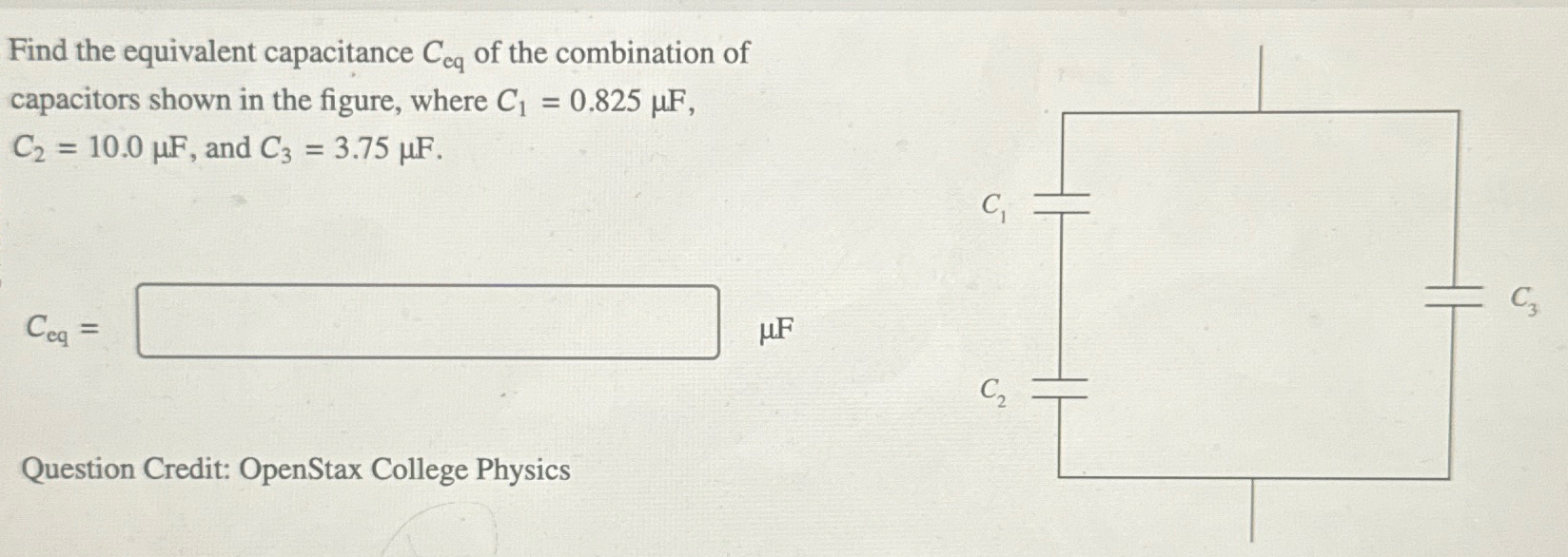 Solved Find the equivalent capacitance Ceq ﻿of the | Chegg.com