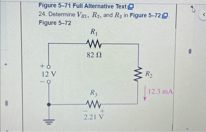 Solved Figure 5-71 Full Alternative Text 24. Determine VR1, | Chegg.com