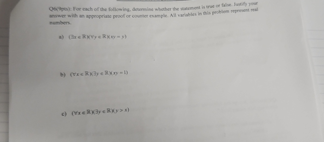 Solved Q6(9pts): For each of the following, determine | Chegg.com
