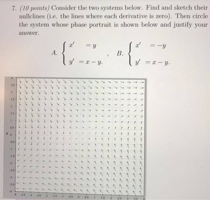 Solved 7. (10 points) Consider the two systems below. Find | Chegg.com