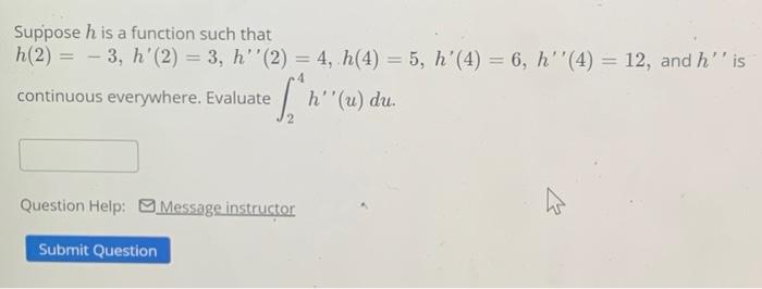 Solved Suppose H Is A Function Such That | Chegg.com