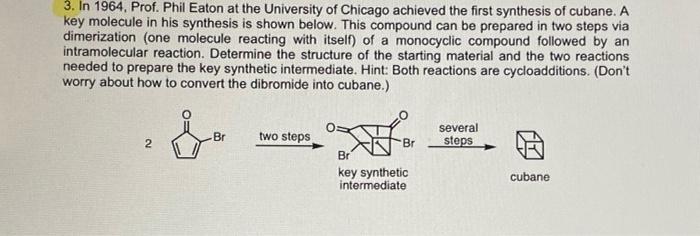 Solved 3. In 1964, Prof. Phil Eaton at the University of | Chegg.com