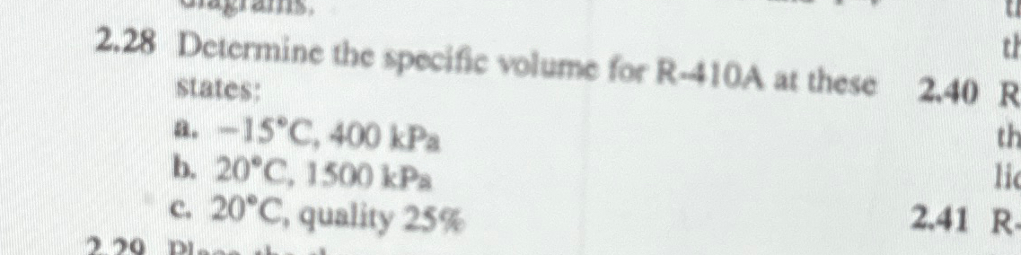 Solved 2.28 ﻿Determine The Specific Volume For R-410A At | Chegg.com