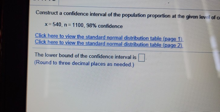 Solved construct a confidence interval of the population | Chegg.com