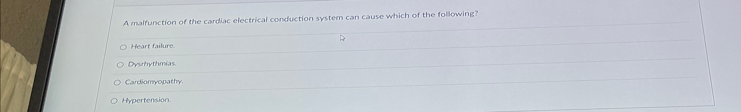 a malfunction of the heart's electrical system will generally result in a