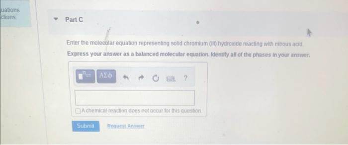 Solved Enter the molecular equation representing aqueous | Chegg.com ...