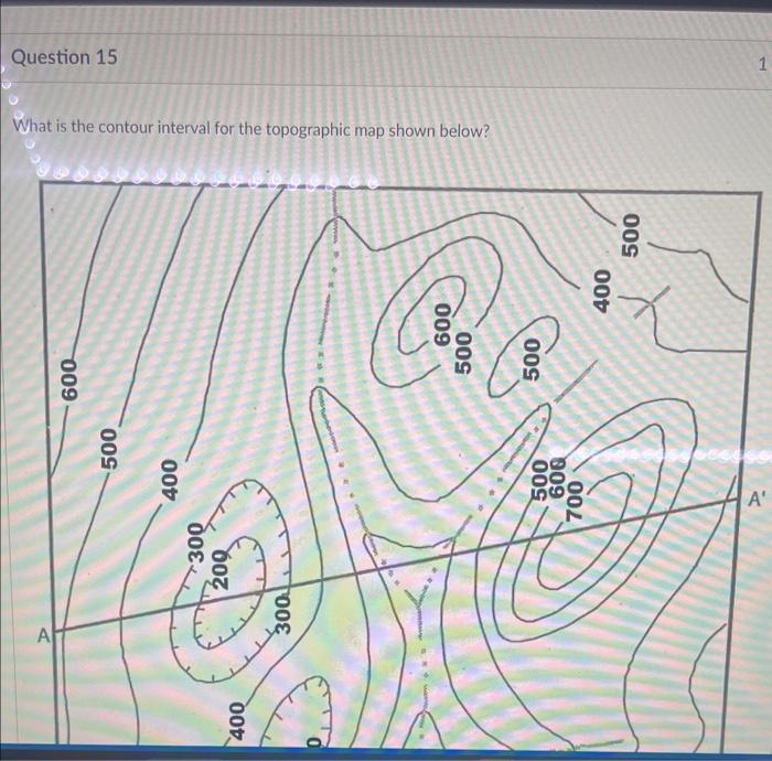 Solved What Is The Contour Interval For The Topographic Map Chegg Com   Image