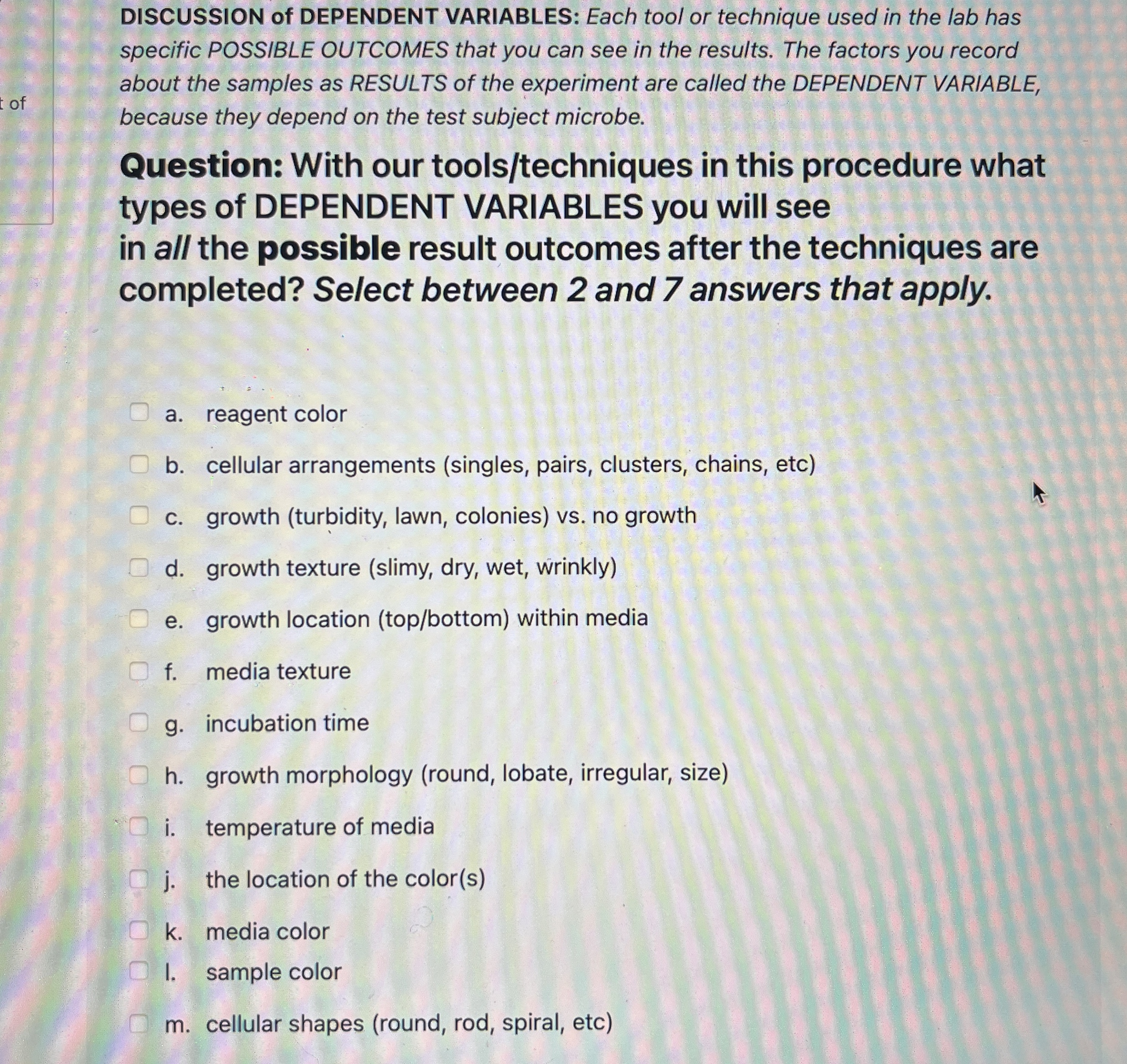 Solved DISCUSSION of DEPENDENT VARIABLES: Each tool or | Chegg.com