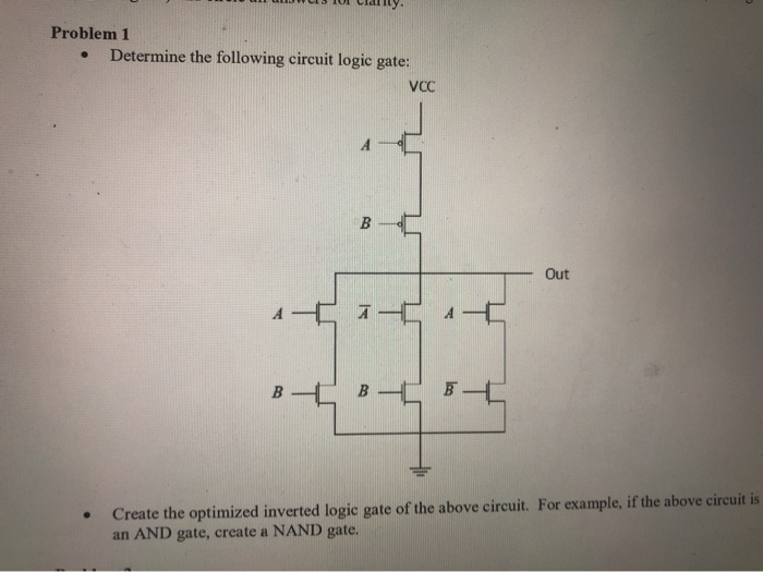 Solved Problem 1 Determine The Following Circuit Logic Gate: | Chegg.com