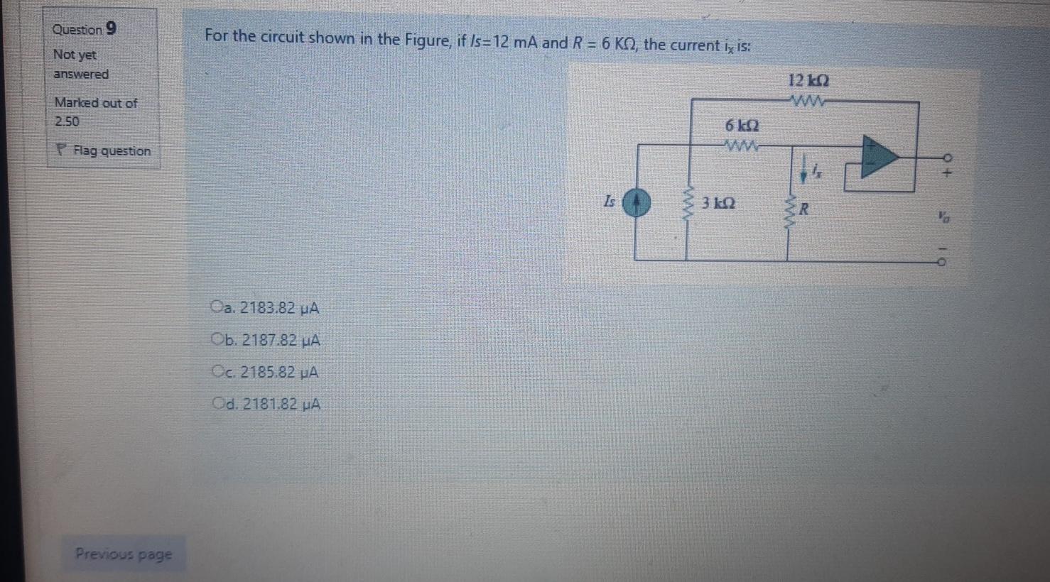 Solved Question 9 For the circuit shown in the Figure, if | Chegg.com