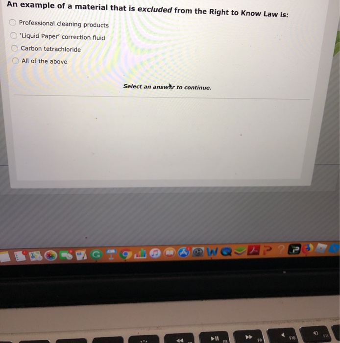 Solved An example of a material that is excluded from the | Chegg.com