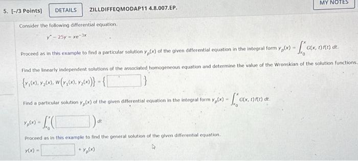 Solved Consider the following differential equation. | Chegg.com