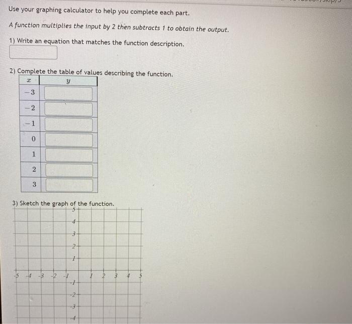 Solved Use Your Graphing Calculator To Help You Complete | Chegg.com