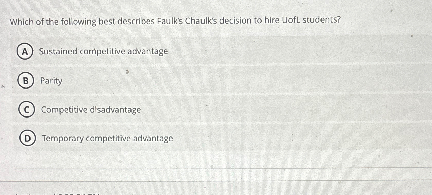 Solved Which of the following best describes Faulk's