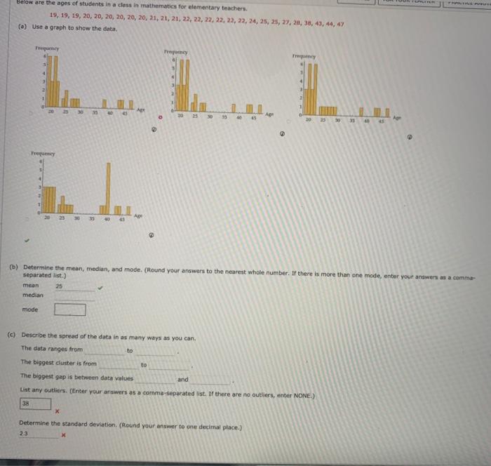 Solved Below are the ages of students in a class in | Chegg.com