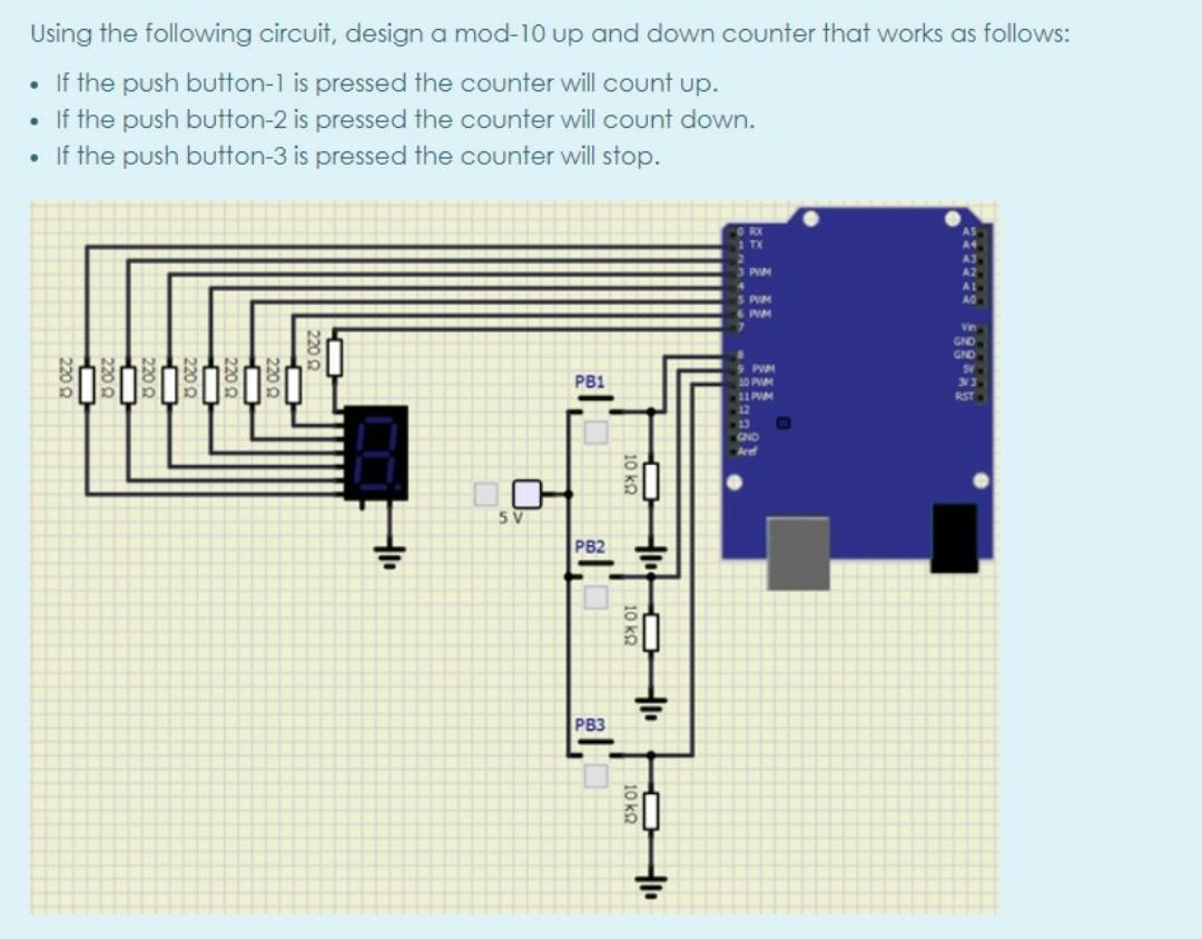 Solved Using the following circuit, design a mod-10 up and | Chegg.com