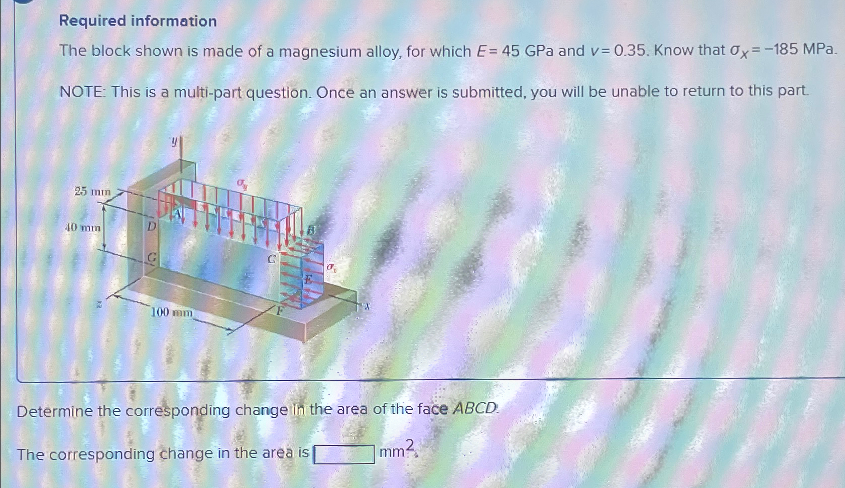 Required informationThe block shown is made of a | Chegg.com