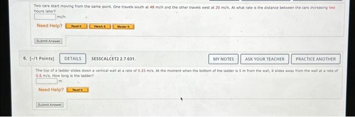 Solved Two Cars Start Maving From The Same Point. One | Chegg.com