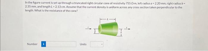 Solved In the figure current is set up through a truncated | Chegg.com