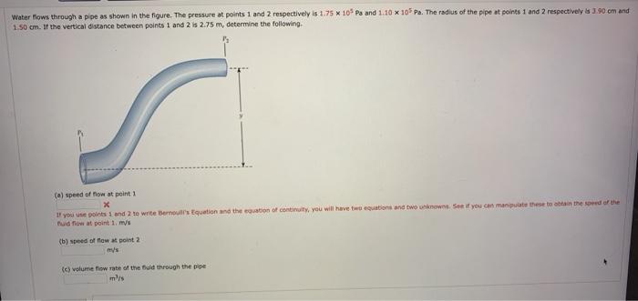 Solved Water flows through a pipe as shown in the figure. | Chegg.com