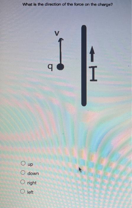 Solved What is the direction of the force on the charge? 9 O | Chegg.com