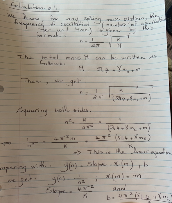 Solved (number of oscillation Calculation 1 We know for