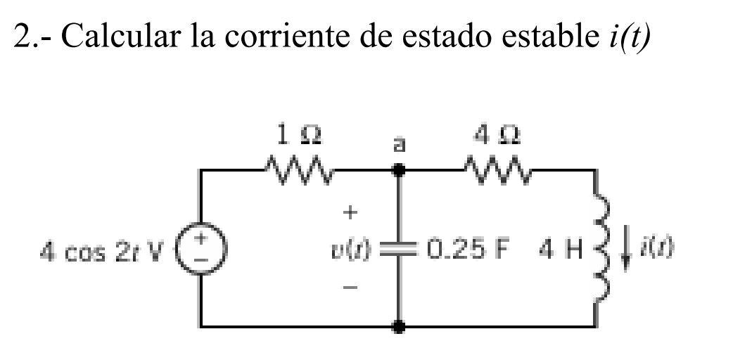 Solved 2.- ﻿Calcular la corriente de estado estable i(t) | Chegg.com