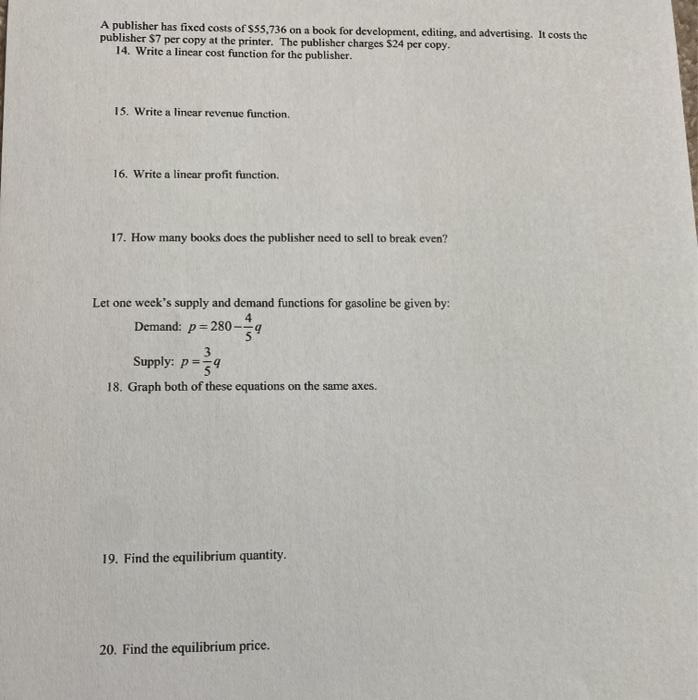 Solved Instructions: Show all work and write your solutions | Chegg.com