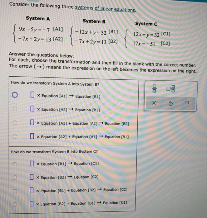 Solved Consider the following three systems of linear | Chegg.com
