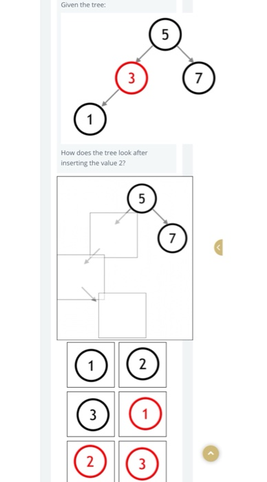 Given the tree: How does the tree look after inserting the value 2? o © O