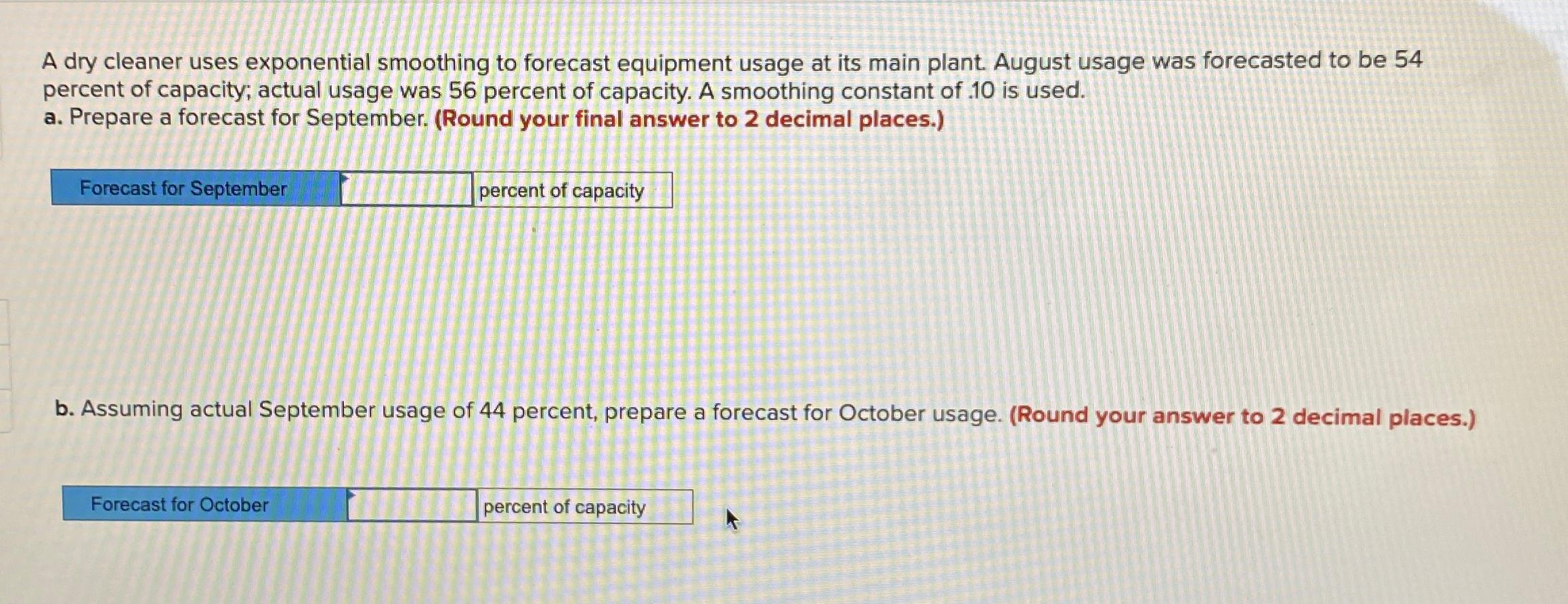 solved-a-dry-cleaner-uses-exponential-smoothing-to-forecast-chegg