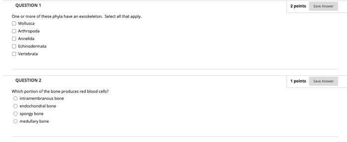 Solved 2 points Save Answer QUESTION 1 One or more of these | Chegg.com