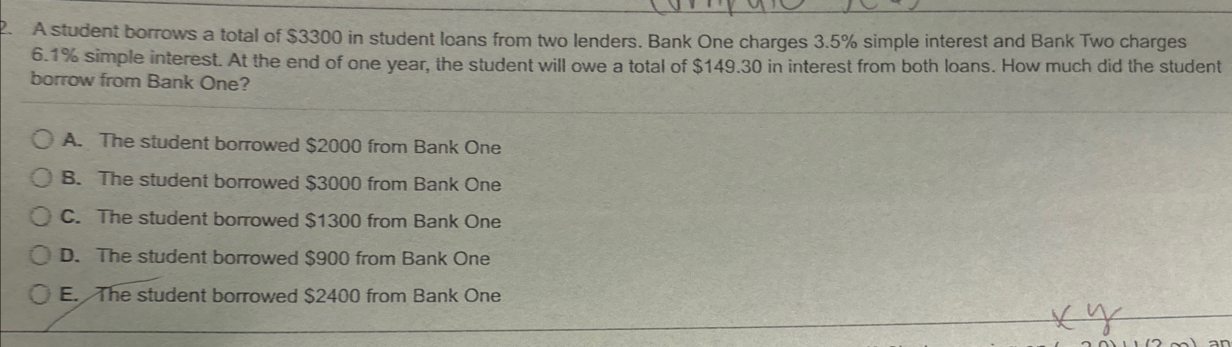 Solved A student borrows a total of $3300 ﻿in student loans | Chegg.com