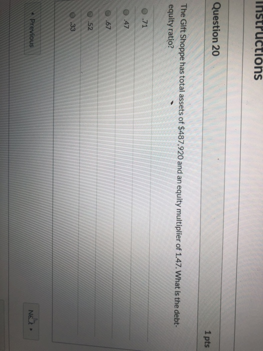 Solved Instructions Question 20 1 pts The Gift Shoppe has | Chegg.com