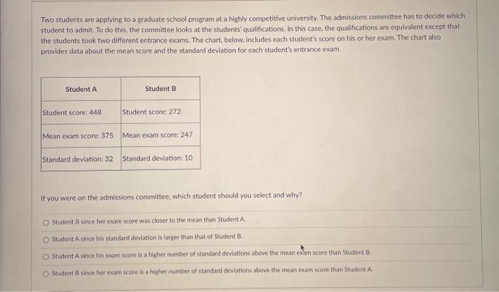 Solved Two students are applying to a graduate school | Chegg.com
