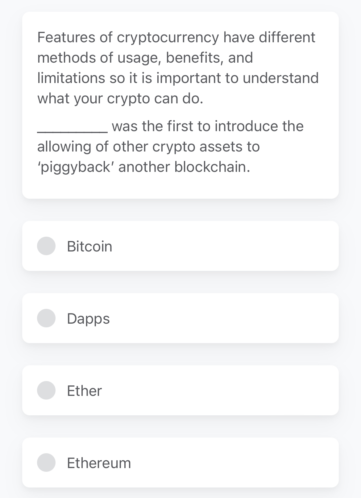 Solved Features of cryptocurrency have different methods of | Chegg.com
