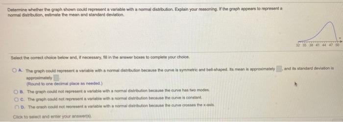 Solved Determine whether the graph shown could represent a | Chegg.com