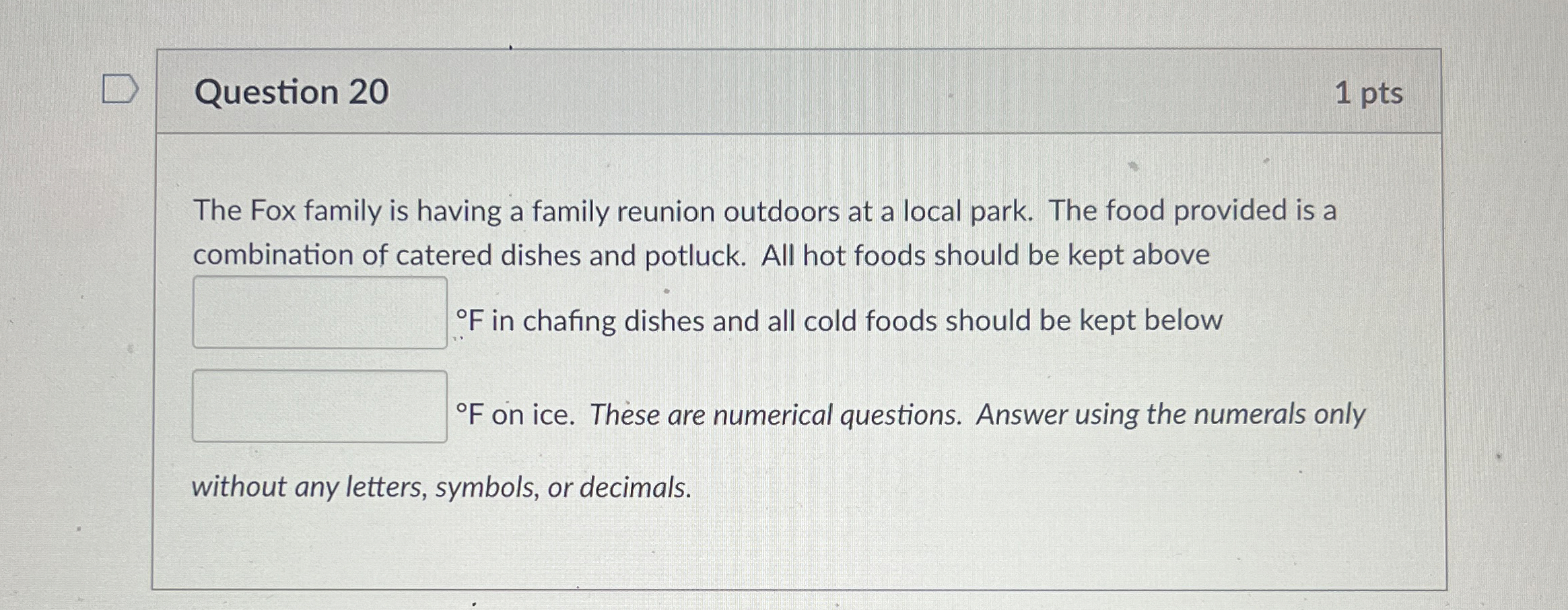 Solved Question 20The Fox family is having a family reunion