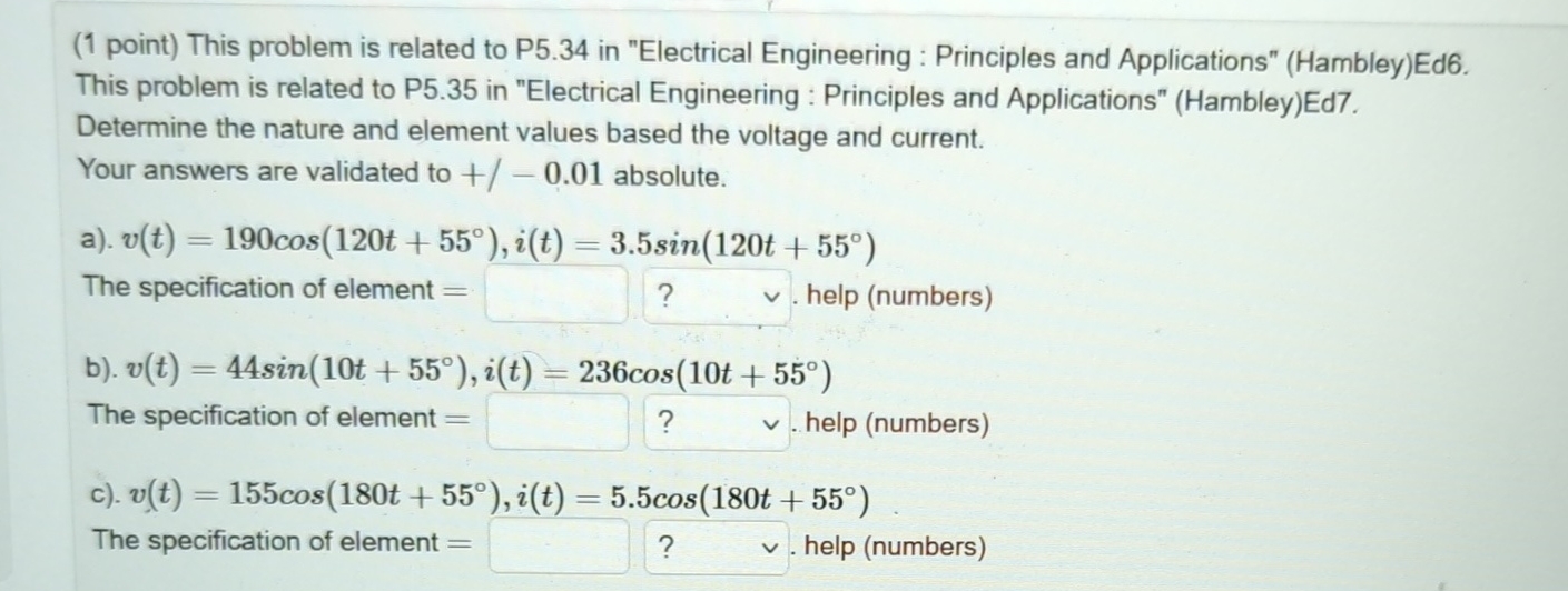 Solved (1 ﻿point) ﻿This problem is related to P5.34 ﻿in | Chegg.com